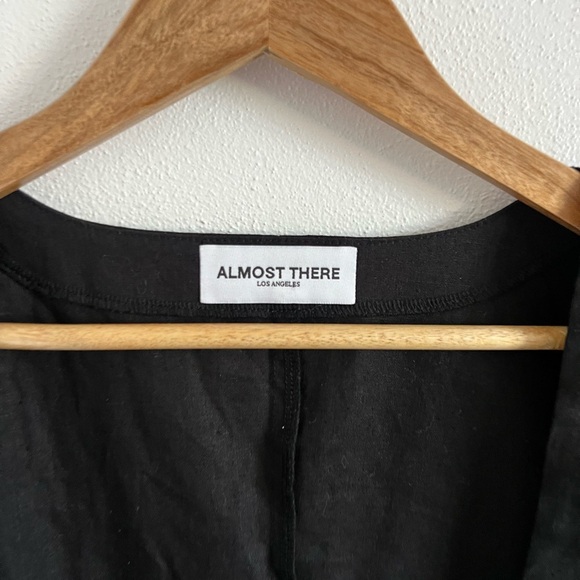 Almost There Bianca Black Linen Button Up Dress, size small - Picture 3 of 5
